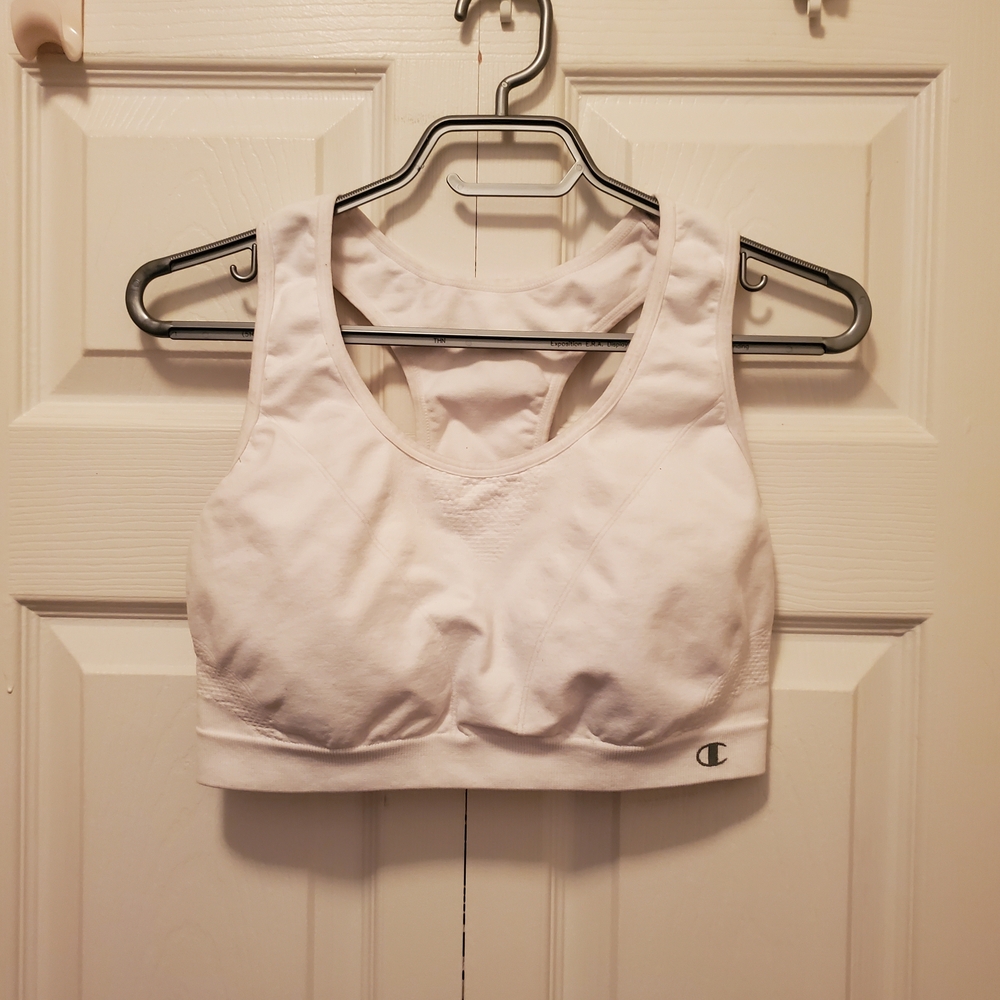 Champion Raceback White Classic White Sports Bra Size XL